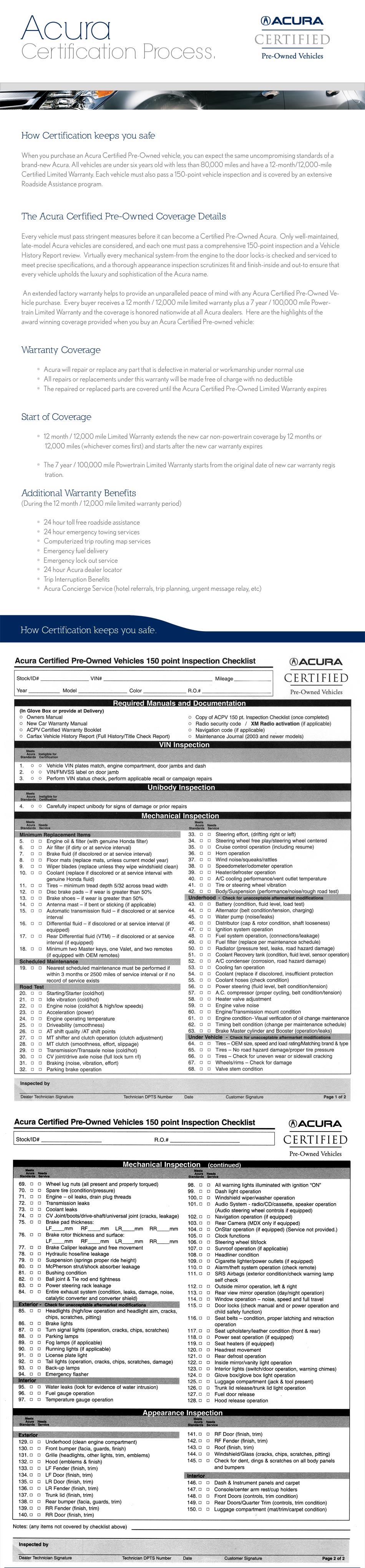 Acura vehicles go through an extensive certification process