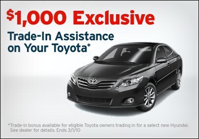 $1000 Exclusive Trade-In Assistance on Your Toyota