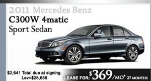 2011 Mercedes Benz C300 Lease for $369/mo