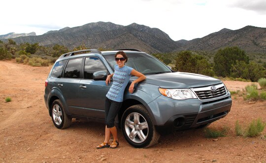 Crista with her 2009 Forester