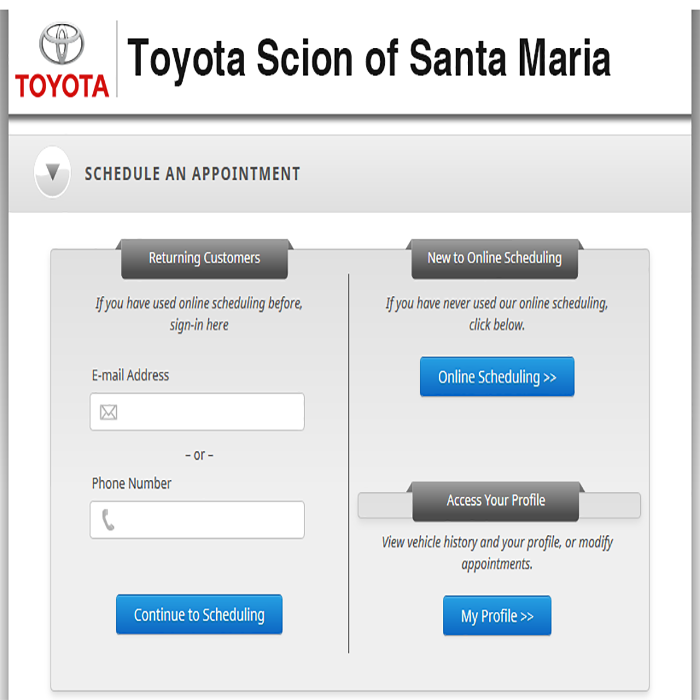 Schedule Your Service Online at Toyota Santa Maria