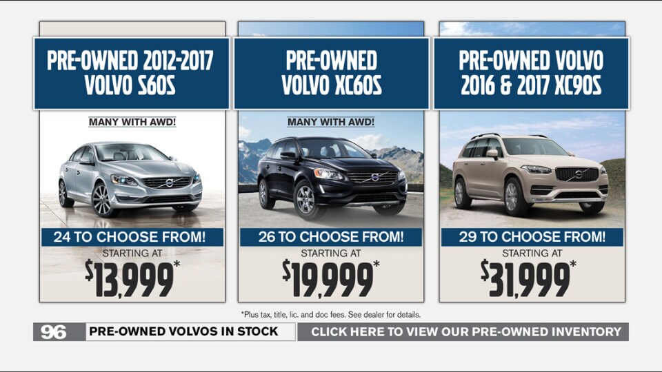 128 Volvo Pre-Owned Vehicle Specials