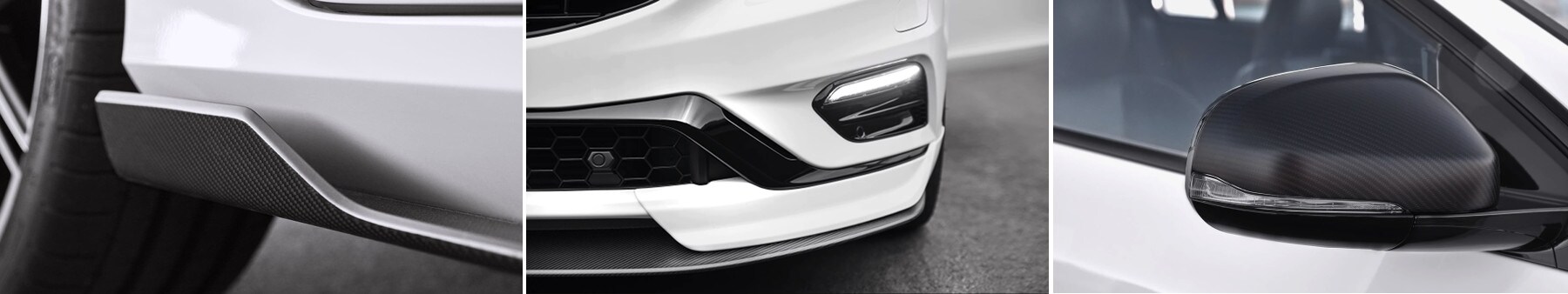 Volvo Polestar side skirt, mirror cap and front splitter