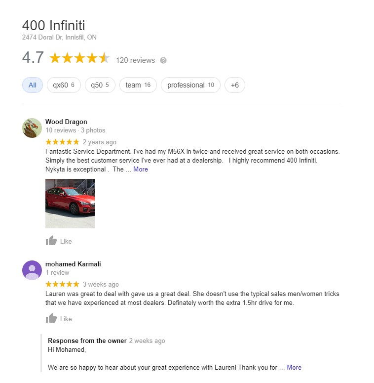 Car Dealership Reviews - 400 INFINITI Car Dealership Reviews - 400 INFINITI