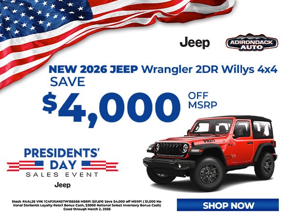 New 2026 Jeep Wrangler 2dr Willys 4x4