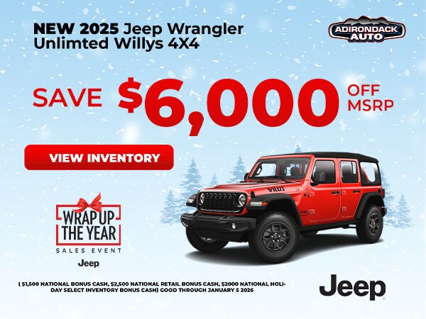 New 2025 JEEP WRANGLER UNLIMITED WILLYS 4X4