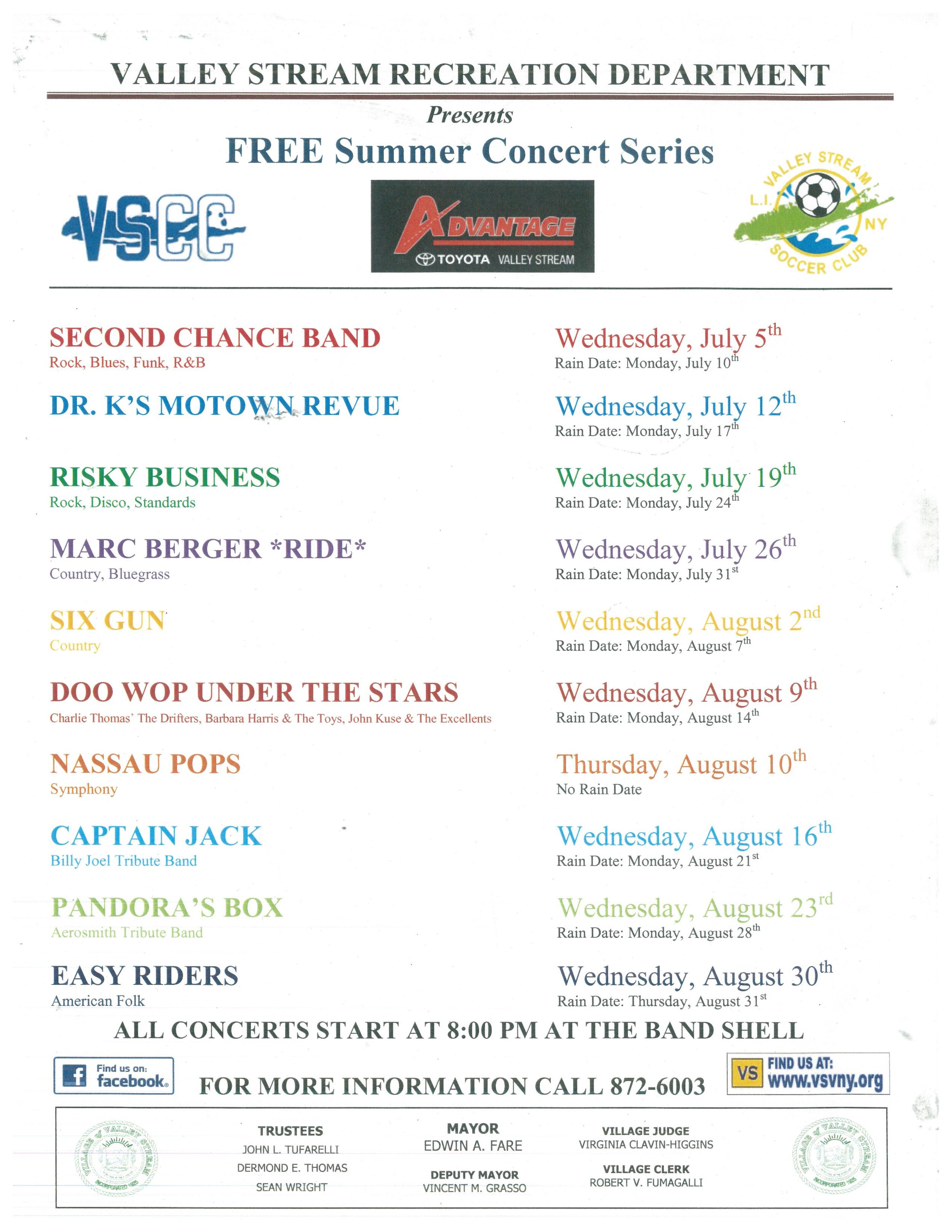 2017 Summer Concert Series