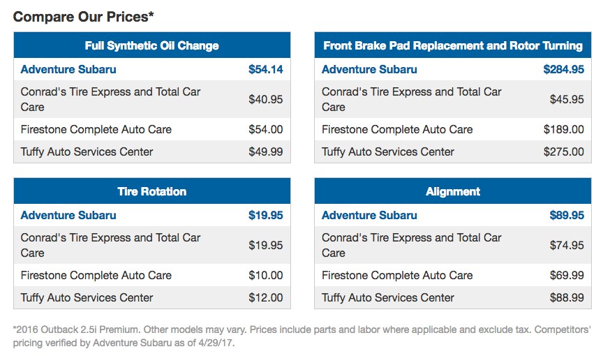 Adventure Subaru competitive pricing Adventure Subaru competitive pricing