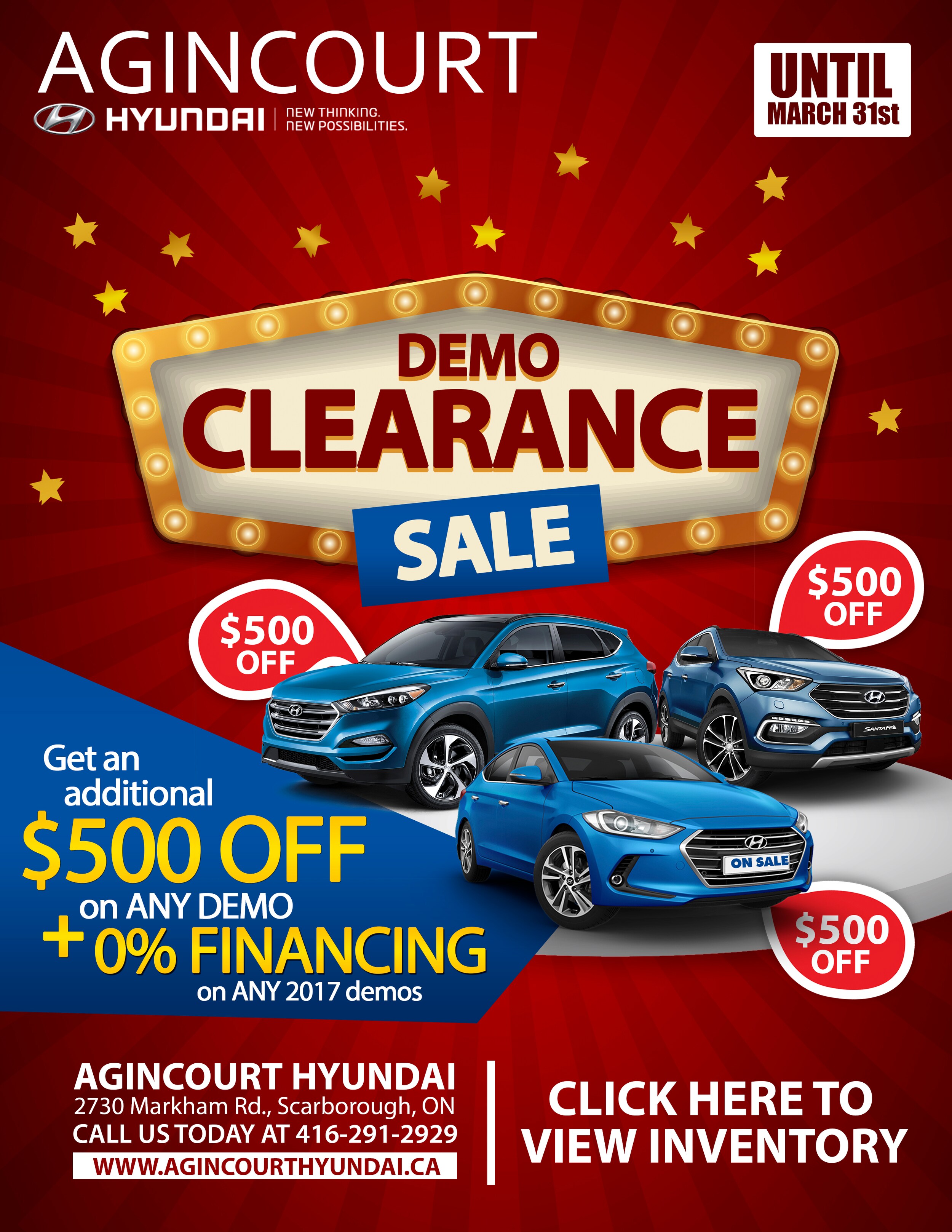Demo Clearance Sale At Agincourt Hyundai March Special Offers