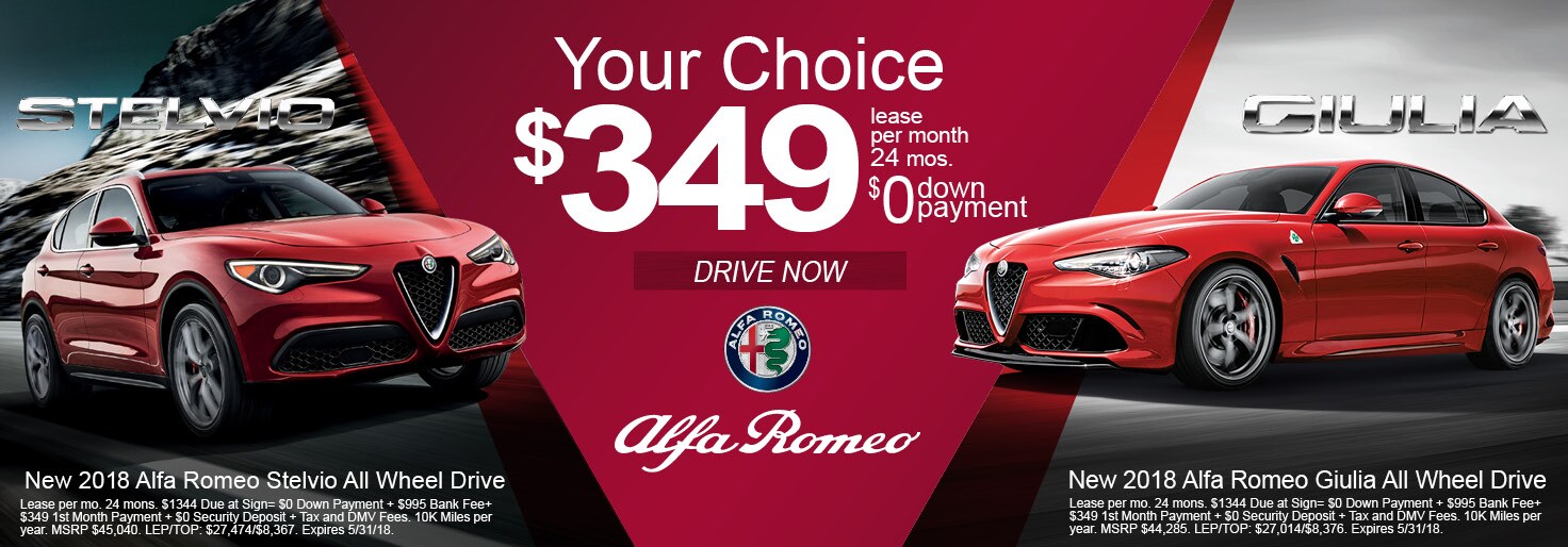 Alfa Romeo Stelvio Alfa Romeo Giulia Lease deals and sale at Long Island Alfa Romeo Dealer May 2018.jpg