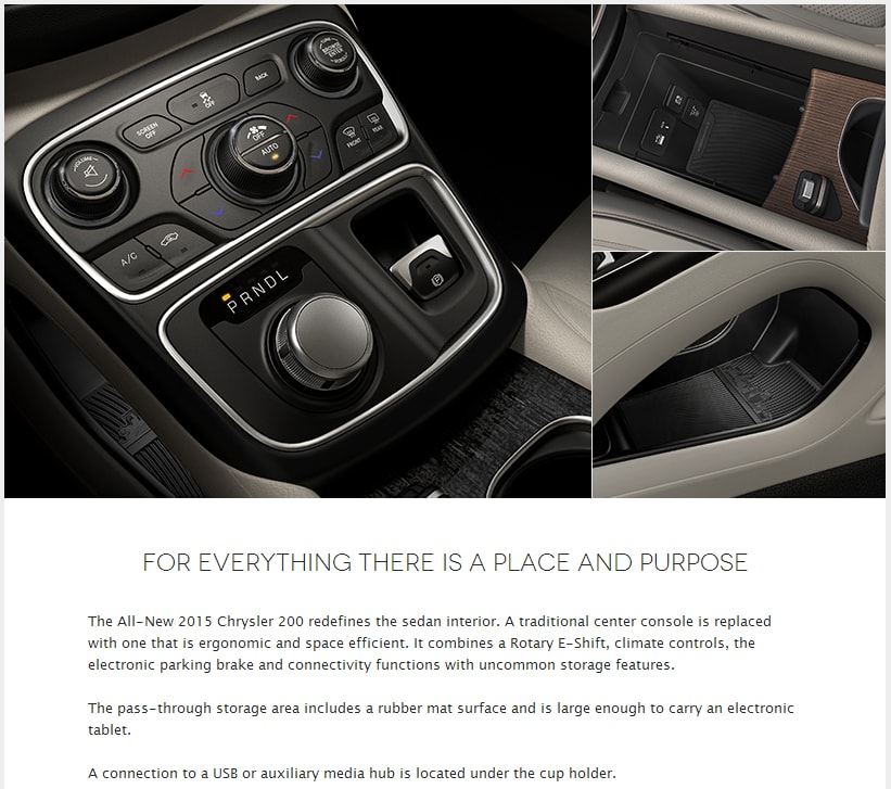 2015 Chrysler 200 Fort Worth center console.png