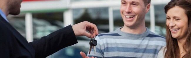 Couple getting car keys