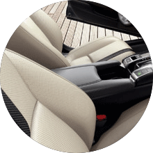 Leather-trimmed interior
