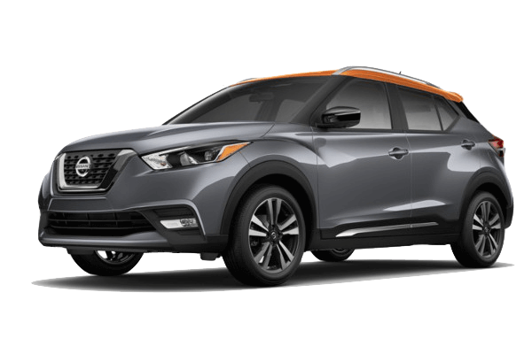 2019 Nissan Kicks A silver 2019 Nissan Kicks with an orange top