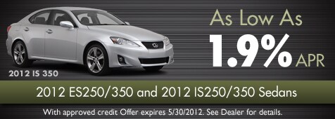 1.9% APR ES350 ES250 IS250 IS350