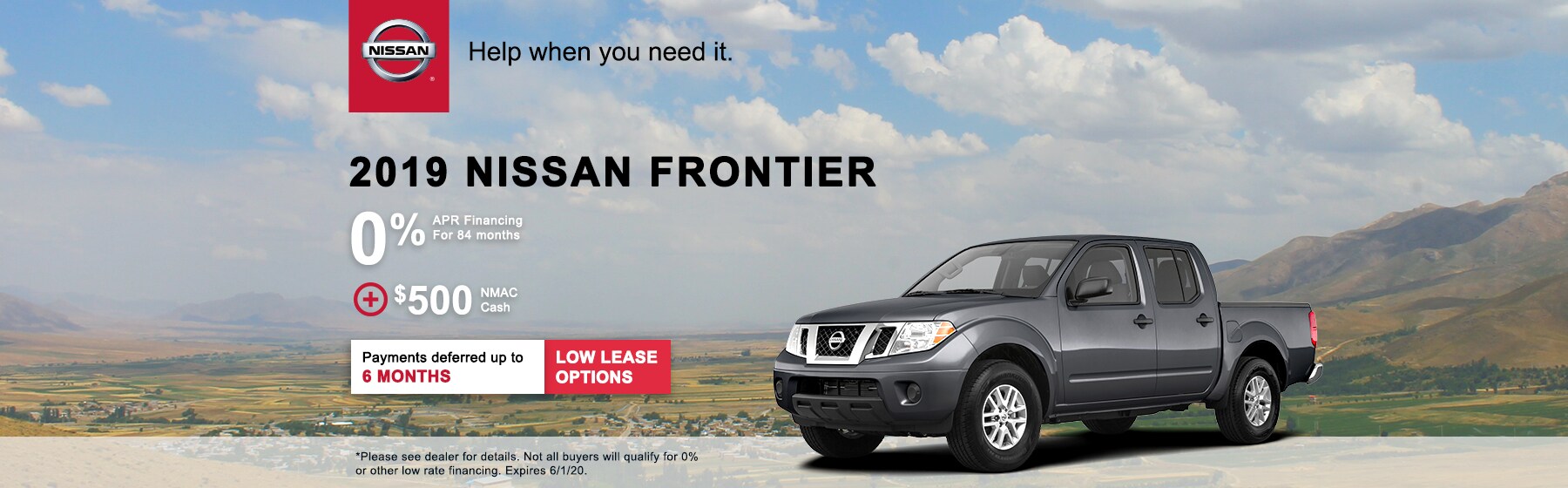 anchor-nissan-1800x560-april-frontier.jpg 2020 Nissan Frontier 0% APR Financing Offer