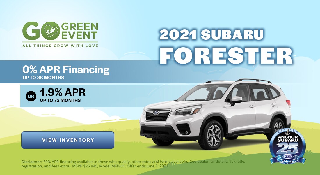1100x600-go-green-event-forester.jpg APR Financing Available for 36 Months. Or Lease for $239/month