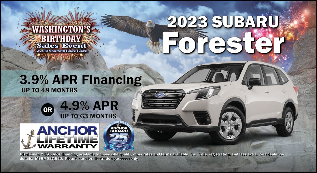 Feb-2023-1100x600-2023-Subaru-Forester-Banner.jpg 2023 Subaru Forester - 3.9% APR Up to 48 Months
