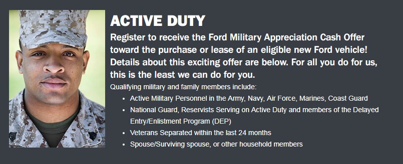 Ford Active Duty Military Discount