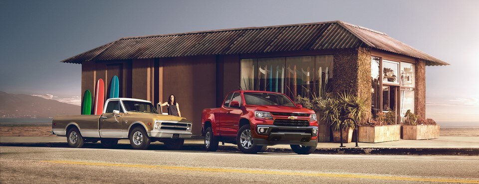 2021 Chevrolet Colorado Z71 CrewCab Truck in red Chevy Colorado pickup trucks are available at Andrew Chevrolet in Glendale