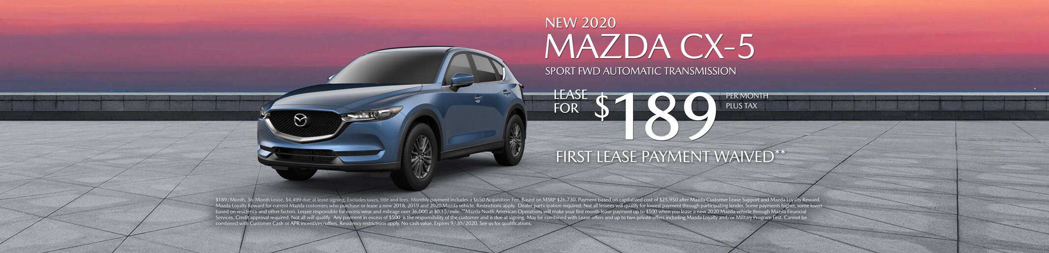 Antelope-Valley-Mazda-Webslides-2133x514-CX-5.jpg Antelope Valley Mazda Special lease offer on 2020 Mazda CX-5 Sport