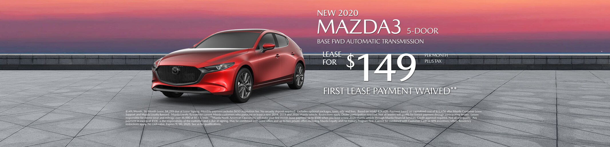 Antelope-Valley-Mazda-Webslides-2133x514-M3-HB.jpg Antelope Valley Mazda Special lease offer on 2020 Mazda3 hatchback 5 door base model
