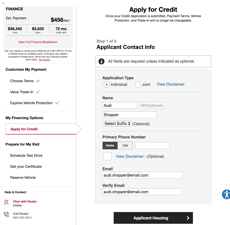 Accelerate_Apply for Credit Step 2