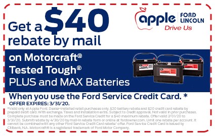 $40 Battery Rebate With Credit Card