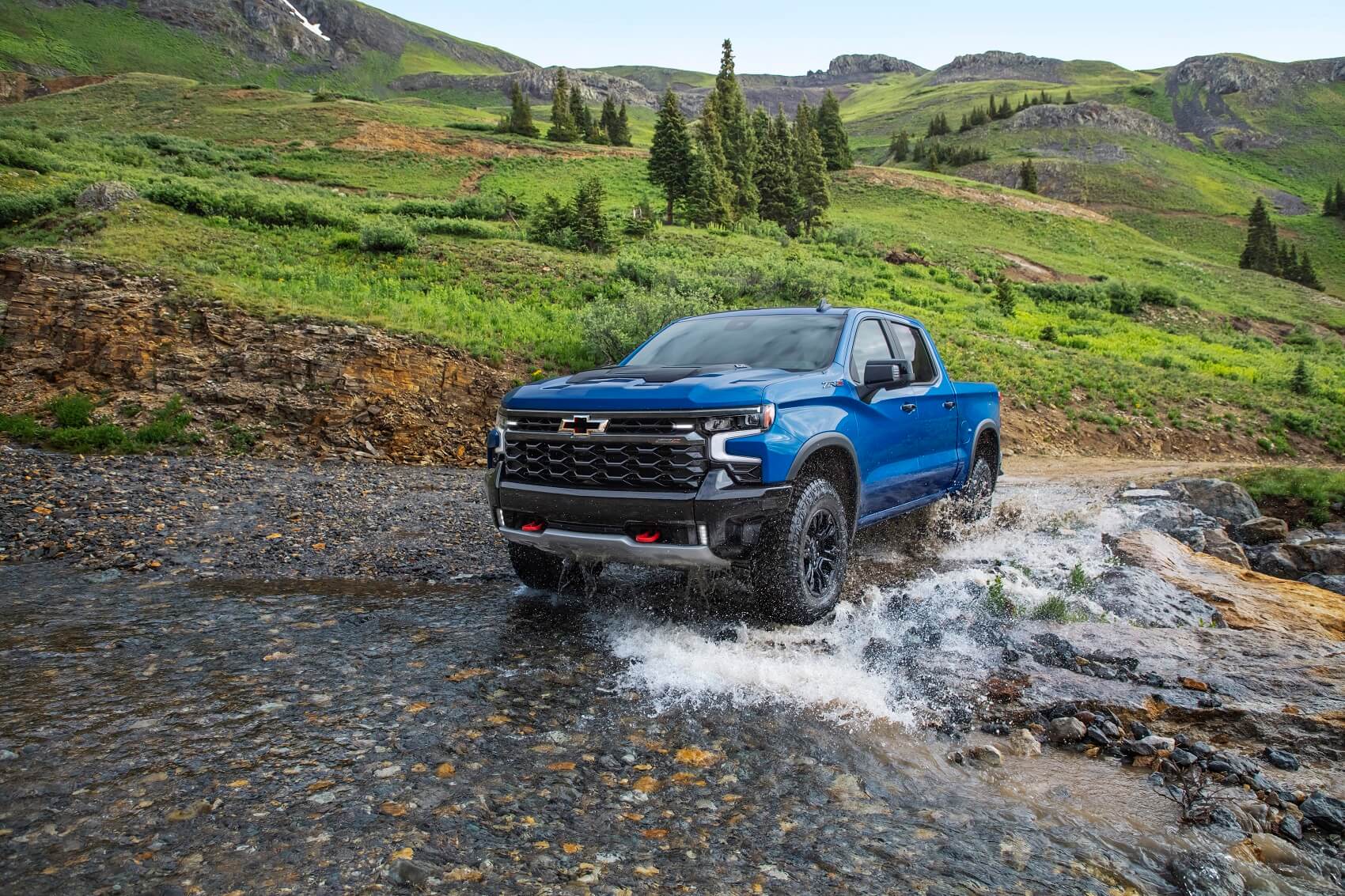 New Chevy Silverado Off-Roading Through a River
