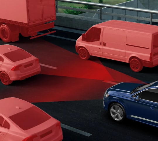 Adaptive cruise assist with lane guidance.