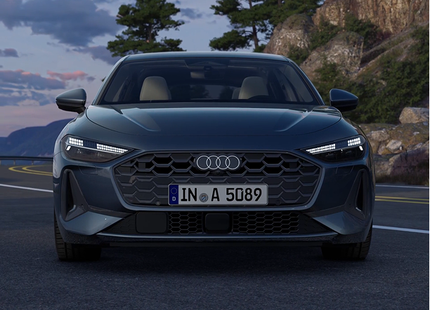 Audi A5 LED headlights close-up