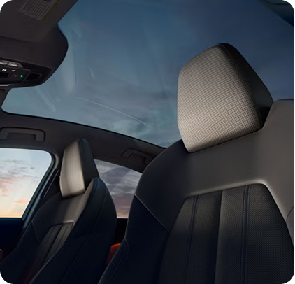 Audi A5 panoramic glass roof interior