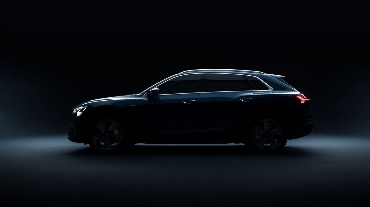 All-electric Audi e-tron SUV silhouette