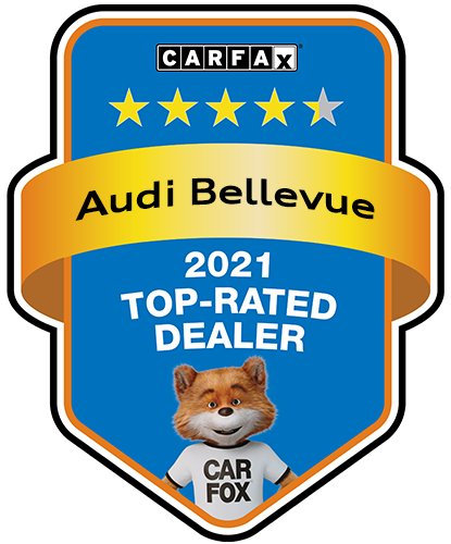 Audi Bellevue Recognized as a CARFAX Top-Rated Dealer 2021 CARFAX Top-Rated Dealer badge