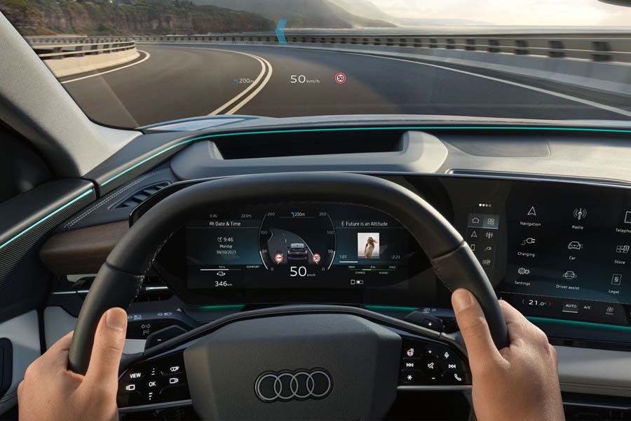 2025 Audi SQ6 AR head-up display.