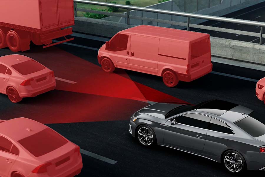 2025 Audi SQ6 Adaptive cruise assist with lane guidance.