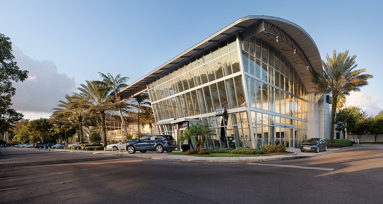 Audi Coral Springs dealership exterior and parking lot