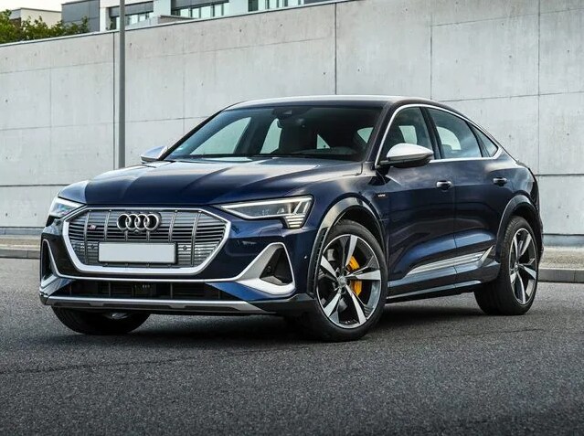 2023 Audi e-tron S Sportback Blue.PNG dark blue Audi e-tron Sportback electric SUV, front grill featured