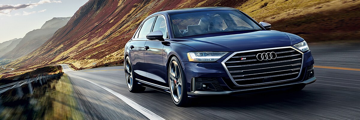 Audi S8 Audi S8 driving on a mountain road