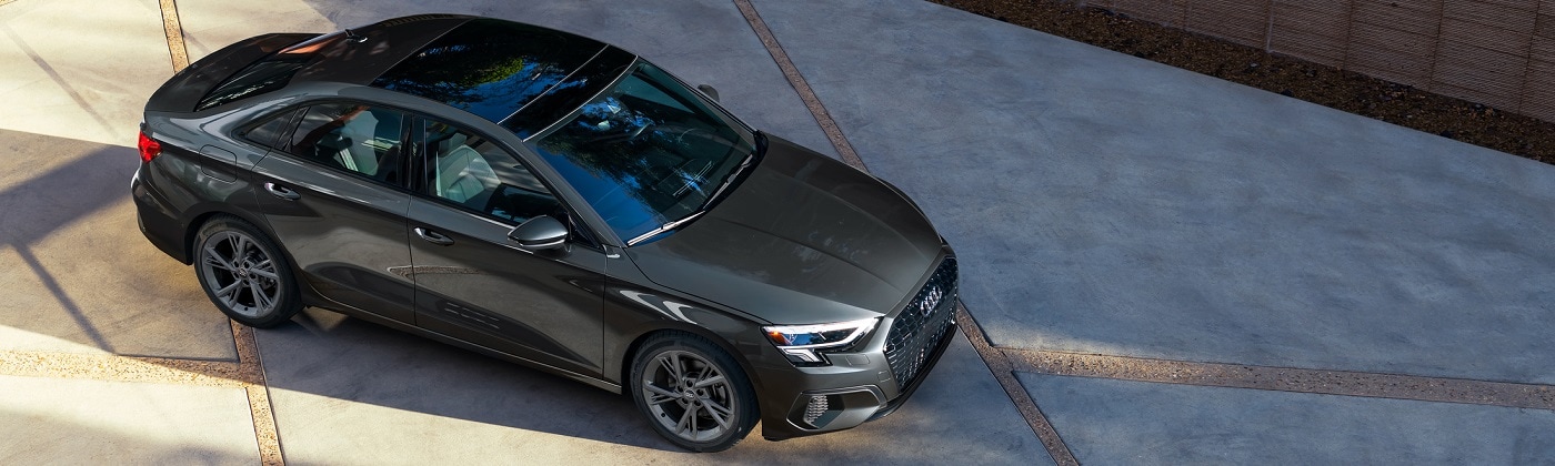 Audi A3 Gray Audi A3 Premium parked in a driveway