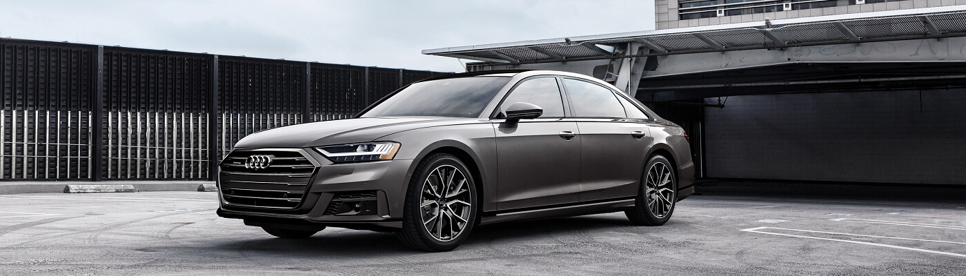 Audi A8 Audi A8 parked in an industrial zone