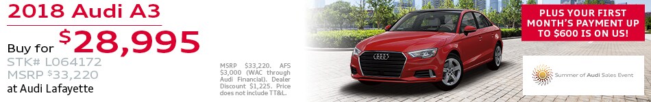 2018 Audi A3 Purchase Offer at Audi Lafayette