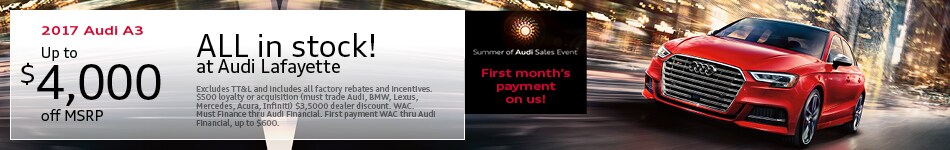 2017 Audi A3 Offer at Audi Lafayette