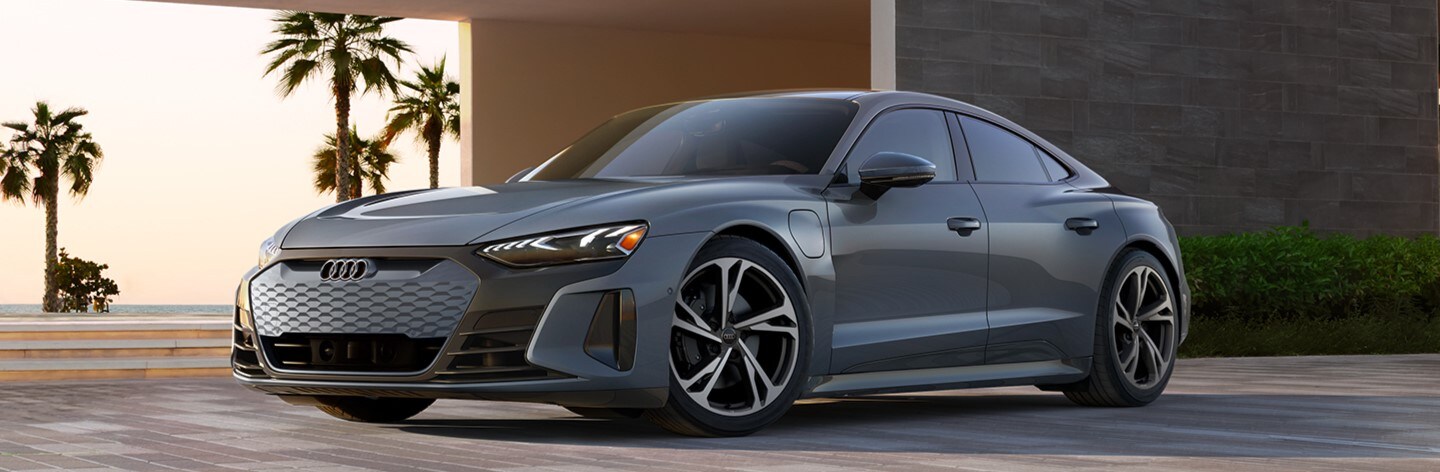 Audi e-tron GT Gray Audi e-tron GT Parked at a beach home