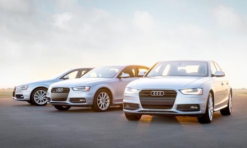 Lineup of Audis outside