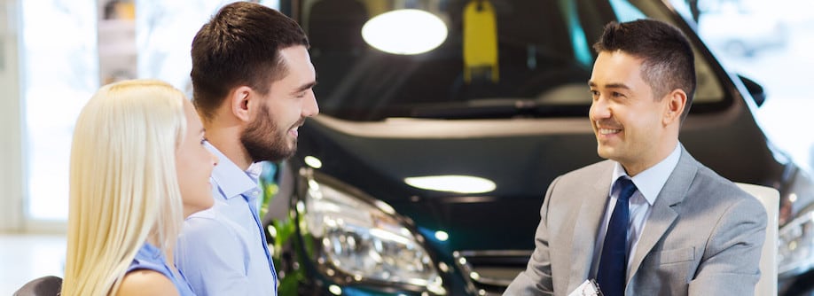 Audi Dealership Couple purchasing a car