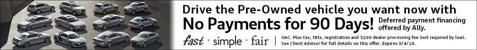 No Payments for 90 Days at Audi Owings Mills