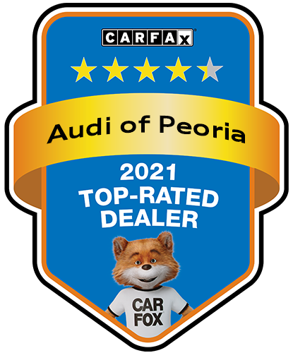 Audi Peoria Recognized as a CARFAX Top-Rated Dealer 2021 CARFAX Top-Rated Dealer badge