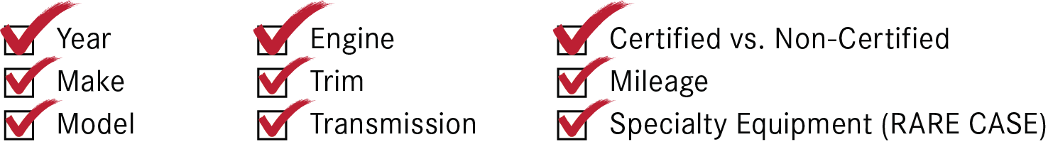 Mercedes-Benz OnePrice Solution Checkboxes