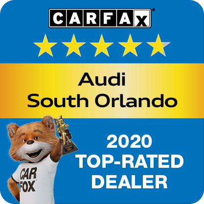 Audi South Orlando Recognized as a CARFAX Top-Rated Dealer 2020 CARFAX Top-Rated Dealer badge